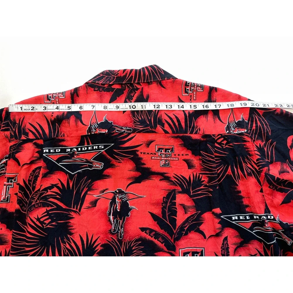 Texas Tech RED RAIDERS Hawaiian Shirt Reyn Spooner Rayon SZ XL (SEE FLAWS